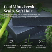 Chagrin Valley Soap & Salve Shampoo Bar: Rosemary Mint Charcoal Shampoo Bar Dark Slate Gray Full Bar 5.6 oz,Travel Size Bar 1.7 oz