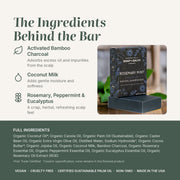 Chagrin Valley Soap & Salve Shampoo Bar: Rosemary Mint Charcoal Shampoo Bar Seashell Full Bar 5.6 oz,Travel Size Bar 1.7 oz
