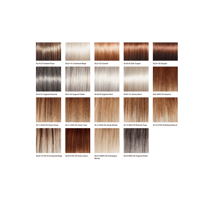 VIP Extensions Shape Up by Gabor Wig White Smoke GL1-2-Double Espresso,GL2-6 Black Coffee,GL4-8 Dark Chocolate,GL6-30 Mahogany,GL8-10 Dark Chestnut,GL8-29 Hazelnut,GL10-12 Sunlit Chestnut,GL10-14 Walnut,GL11-25 Honey Pecan,GL12-14 Mocha,GL12-16 Golden Walnut,GL14-16 Honey Toast,GL14-22 Sandy Blonde,GL15