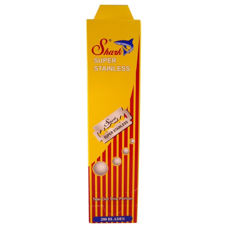 Shark Shark Super Stainless Steel Double Edge Razor Blades - 20x10 Pack Razor Blades Goldenrod