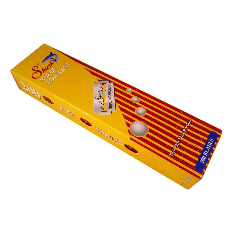 Shark Shark Super Stainless Steel Double Edge Razor Blades - 20x10 Pack Razor Blades Goldenrod