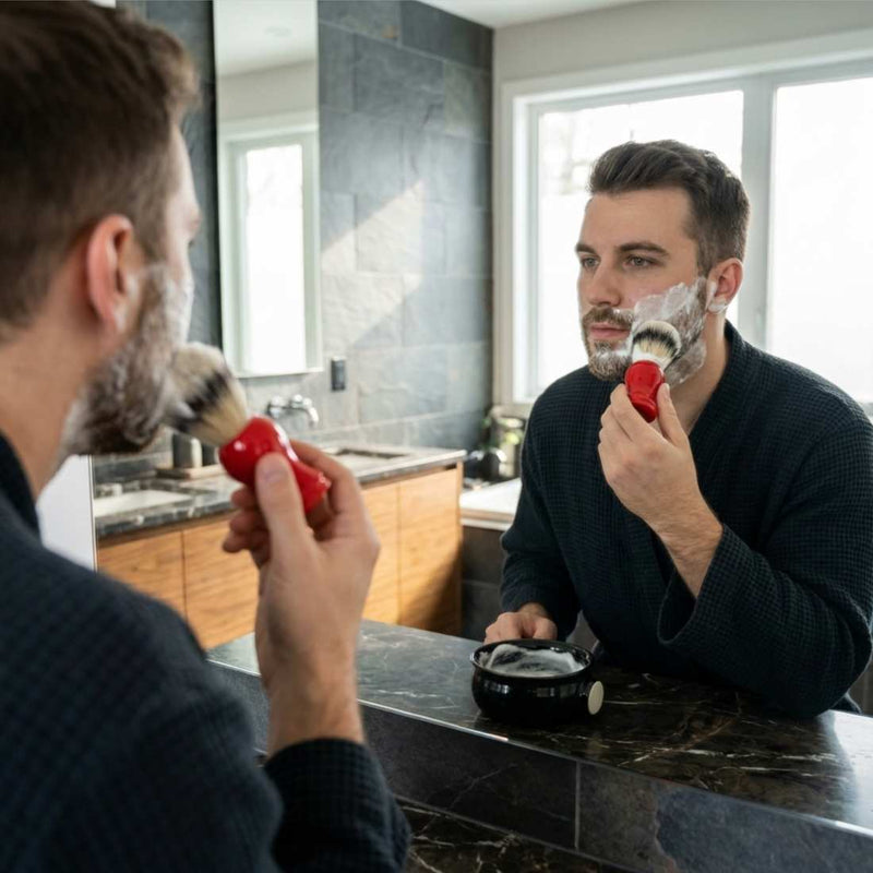 Shave Essentials Shave Brush Combs & Brushes Black Black,Red,White