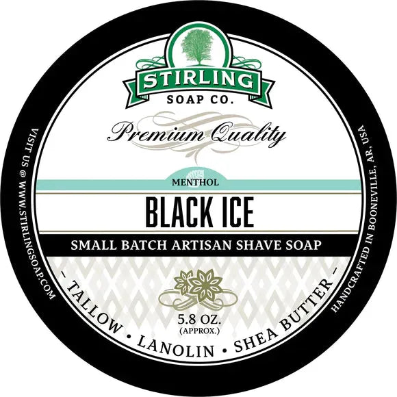 Stirling Soap Co Stirling Soap Co. Black Ice Shaving Collection Shaving Set Light Gray Shaving Soap 5.8oz