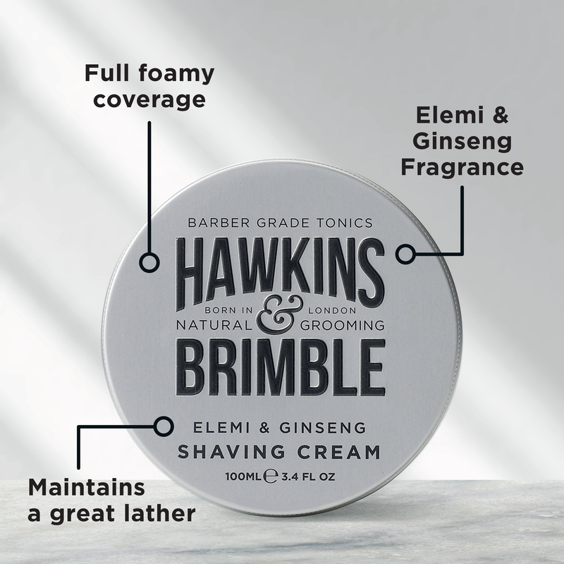 Hawkins & Brimble COM Shaving Cream 100ml / 3.4 fl oz Shaving Cream Light Gray