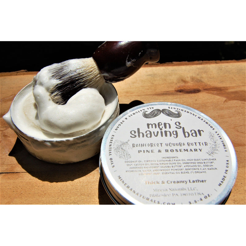 Mineranaturals Men's shaving Bar Pine & Rosemary Black