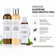 Glimmer Goddess® Organic Skin Care Organic Caffeine Hair Growth System – 3-Step Treatment Set Hair Care Kits White Smoke Default Title