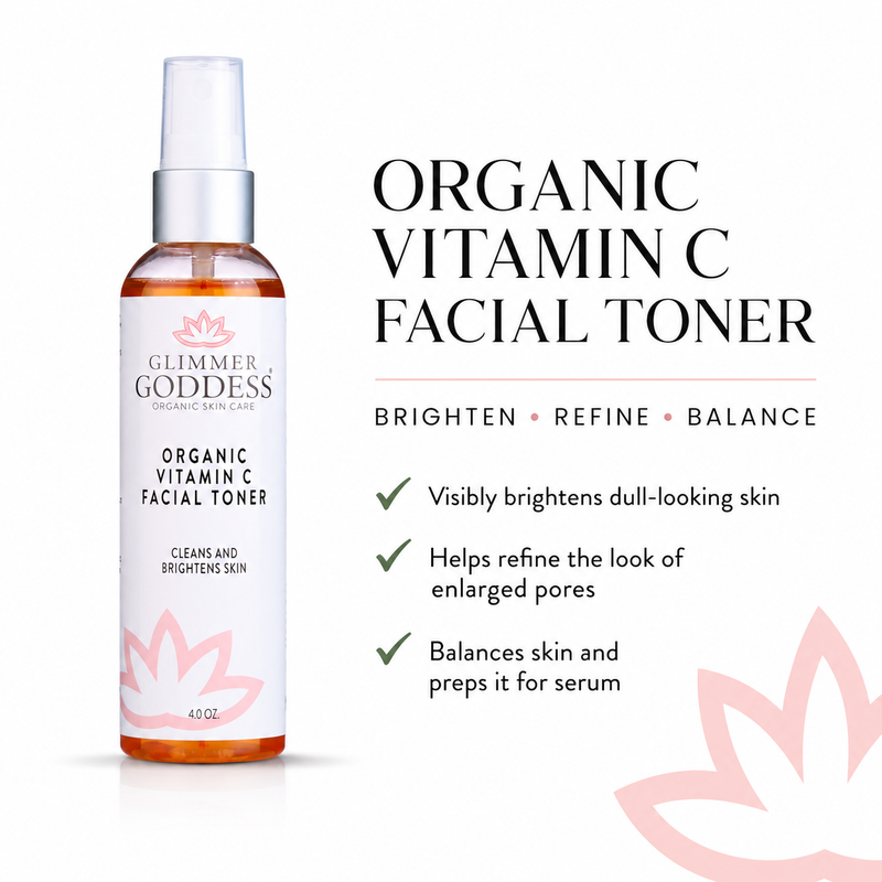 Glimmer Goddess® Organic Skin Care Organic Vitamin C Facial Toner – Natural Brightening Astringent Toners White Smoke Default Title