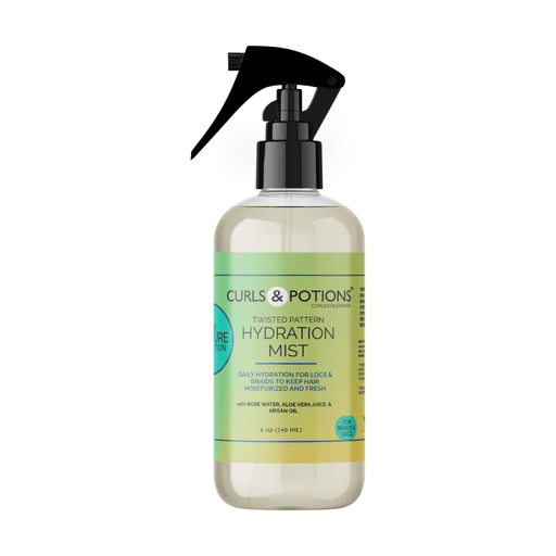 Curls & Potions Twisted Pattern Hydration Mist REFRESHER SPRAY White Smoke