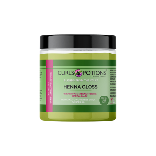 Curls & Potions Blends Rebuilding & Strengthening Henna Gloss Conditioner Dark Sea Green JAR