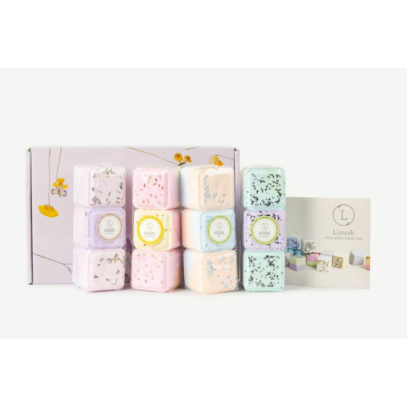 Lizush Shower Steamers, Set of 12 big fizzies, Cheer up Gift Set, Relaxing Gift Box BATH BOMBS & SHOWER STEAMERS White Smoke No,Yes
