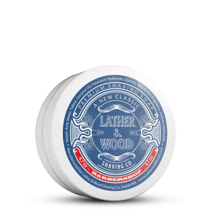 Lather & Wood Shaving Co Luxury Shaving Soap - Barbershop Men Grooming, Health White Smoke
