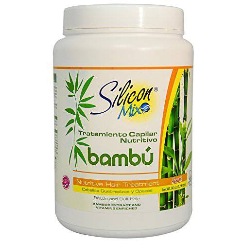 VIP Extensions Silicon Mix Bambu Nutritive Hair Treatment 16 oz Hair Mask Antique White 16 OZ,60 oz,8oz
