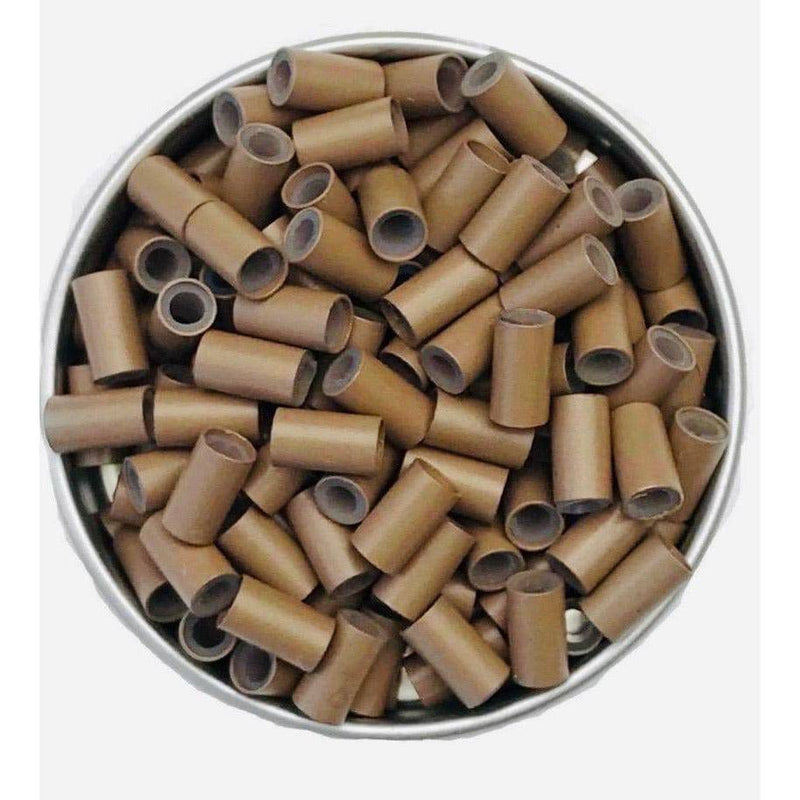 VIP Extensions Silicone Tube Micro Ring 3.4 x 2.0 x 7.0 mm. (500 pcs) Style: C MICROLINKS White Smoke 5-L.BROWN