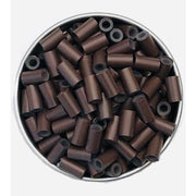 VIP Extensions Silicone Tube Micro Ring 3.4 x 2.0 x 7.0 mm. (500 pcs) Style: C MICROLINKS White Smoke 3-D.BROWN