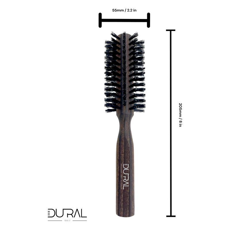Dural Dural Thermo Ash Wood 10 rows round hair brush with boar bristles Hair Brush Dark Slate Gray
