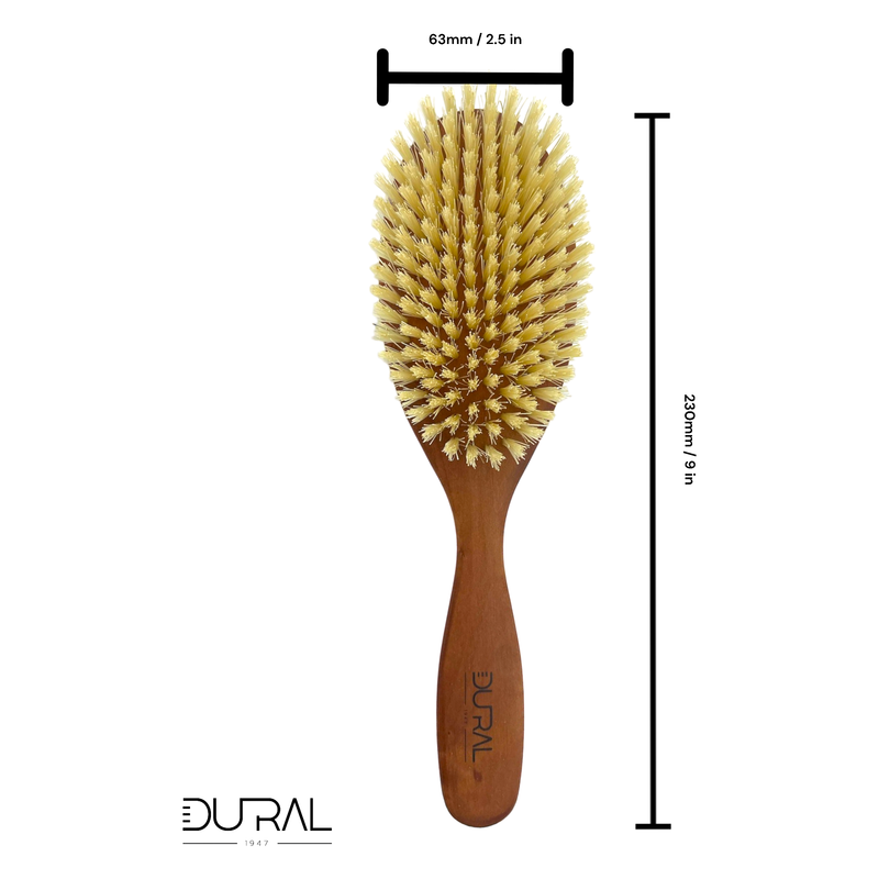 Dural Dural Pear Wood hair brush with light natural bristles - 10 rows Hair Brush Saddle Brown