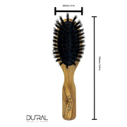 Dural Dural Olive Wood rubber cushion hair brush with boar bristles Hair Brush Black