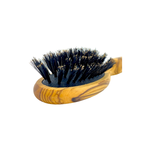 Dural Dural Olive Wood rubber cushion hair brush with boar bristles Hair Brush Sandy Brown