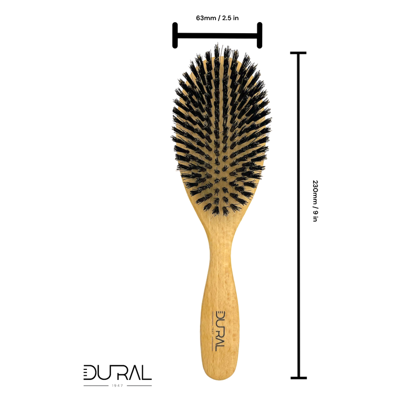 Dural Dural Beech wood hair brush with pure boar bristles - 10 rows Hair Brush Black