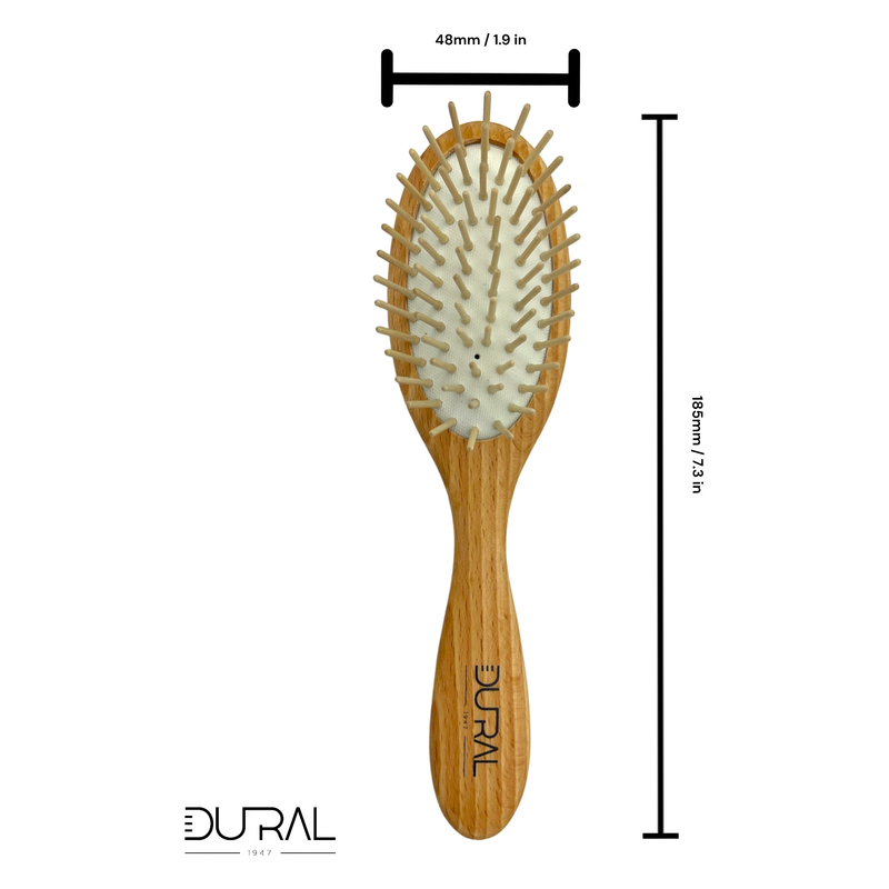 Dural Dural Beech wood rubber cushion hair brush with wooden pins Hair Brush Sienna