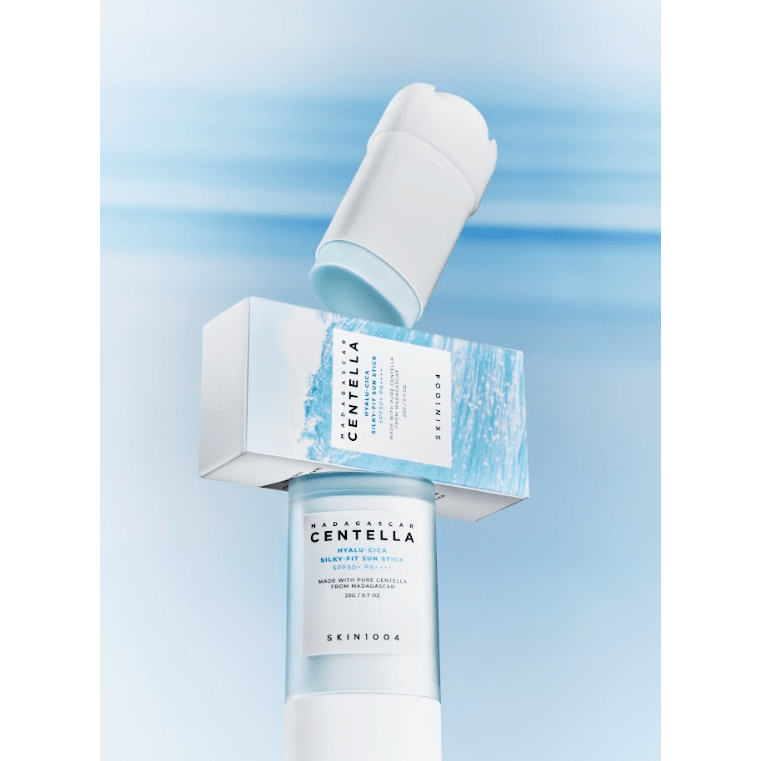 AsiaBeautyMall SKIN1004 Madagascar Centella Hyalu-Cica Silky-Fit Sun Stick SPF50+ PA++++ Sunscreen Light Gray
