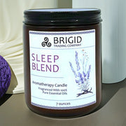 Brigid Trading Company Sleep Blend Soy Wax Candle - Lavender, Chamomile, and Vanilla Aromatherapy Candle Alice Blue 7oz amber jar,3oz pewter tin