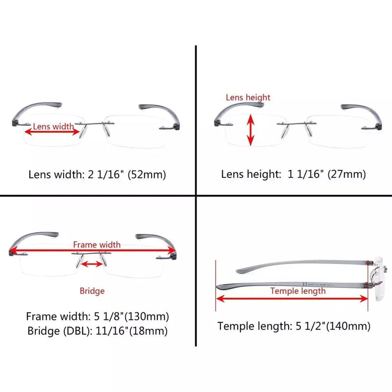 eyekeeper.com Small Lenes Rectangle Reading Glasses Rimless Readers R14001 Eyeglasses White Smoke Blue / +0.50,Blue / +0.75,Blue / +1.00,Blue / +1.25,Blue / +1.50,Blue / +1.75,Blue / +2.00,Blue / +2.25,Blue / +2.50,Blue / +2.75,Blue / +3.00,Blue / +3.50,Blue / +4.00,Brown / +0.50,Brown / +0.75,Brown / +1.00,Brown / +1.25,Brown / +1.50,Brown / +1.75,Br