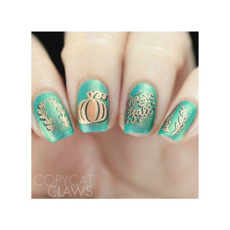 UberChic Beauty Hello Fall & Pumpkin Spice Stamping Plate Tan