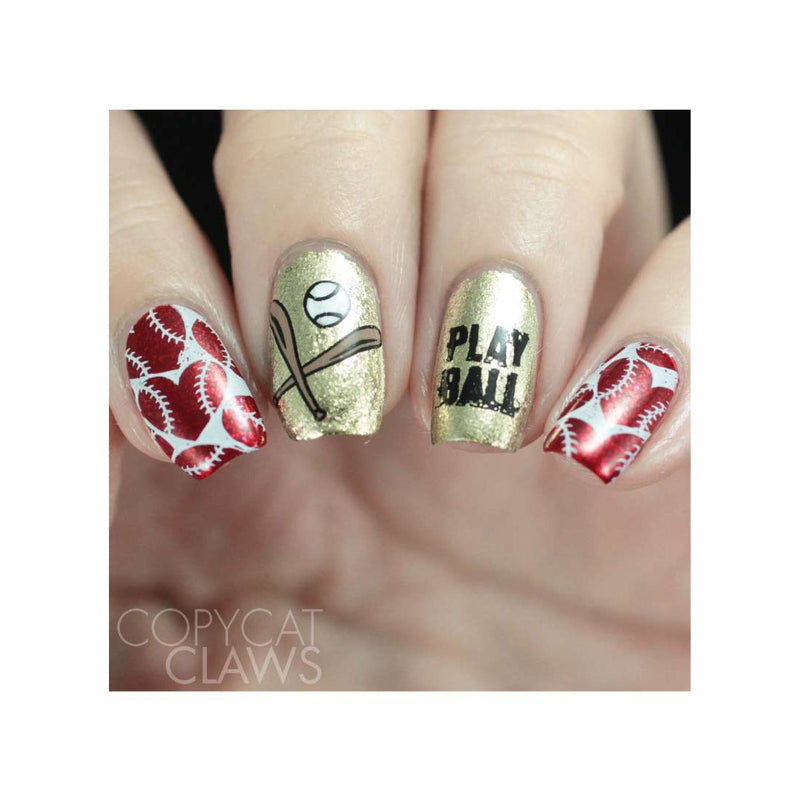 UberChic Beauty Take Me Out To The Ballgame Stamping Plate Rosy Brown