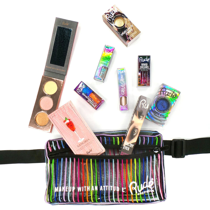 Rude Cosmetics Rude Rainbow Fanny Pack Makeup Cases & Bags Light Gray Default Title
