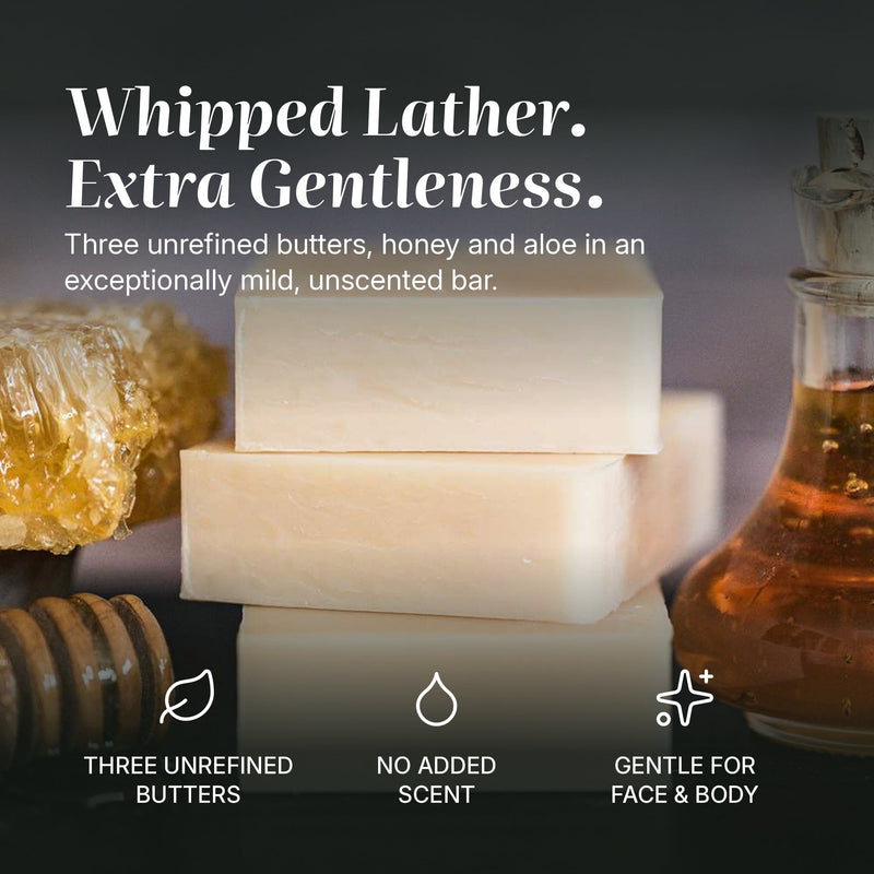 Chagrin Valley Soap & Salve Natural Soap: Honey Butter Soap Dim Gray Full Bar 5.8 oz,Travel Size Bar 1.7 oz