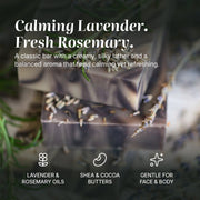 Chagrin Valley Soap & Salve Natural Soap: Lavender Rosemary Soap Dim Gray Full Bar 5.6 oz,Travel Size Bar 1.7 oz
