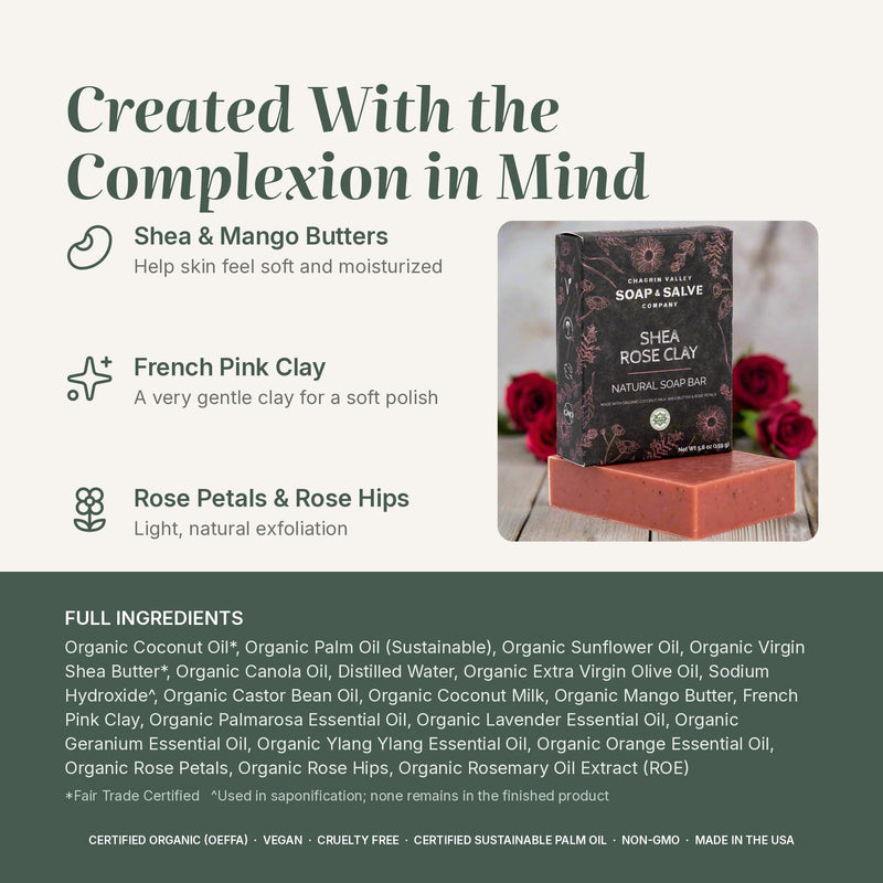 Natural Soap: Shea Rose Clay Complexion