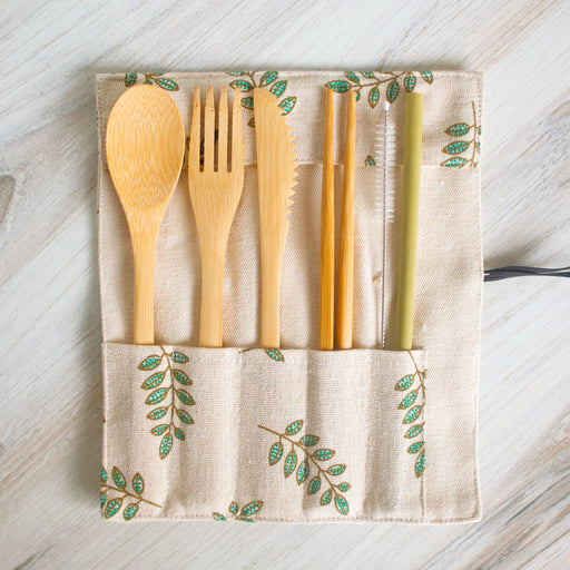 Love of Earth Co. Bamboo Utensils Set Light Gray