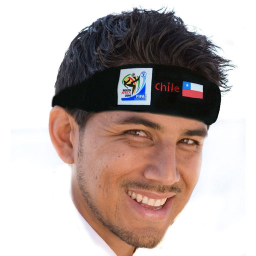 VIP Extensions Chile World Cup Soccer Headband - Vintage Collectible Official FIFA Licensed Hair Accessories White Smoke Chile