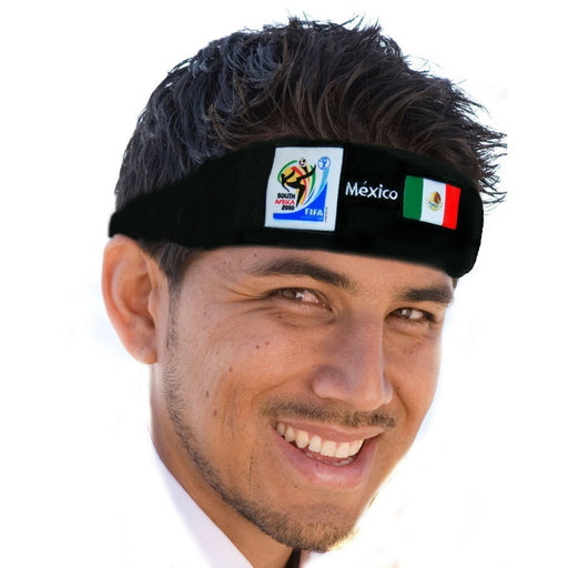 VIP Extensions Mexico World Cup Soccer Headband - Vintage Collectible Official FIFA Licensed Hair Accessories White Smoke BLACK / Mexico