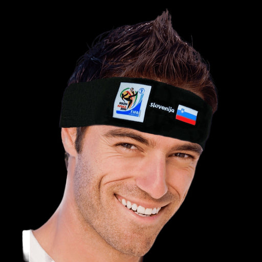 VIP Extensions Slovenia World Cup Soccer Headband - Vintage Collectible Official FIFA Licensed Hair Accessories Black Slovenia