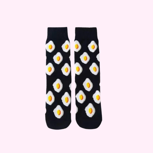 Medusa's Makeup Black Fried Egg Socks Lavender Blush