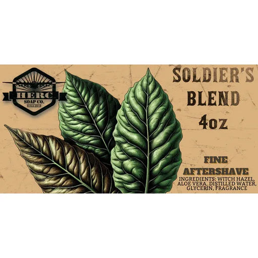 Herc Soap Co. Herc Soap Co. Soldier's Blend Shaving Collection Shaving Set Tan Aftershave Splash 4 Oz