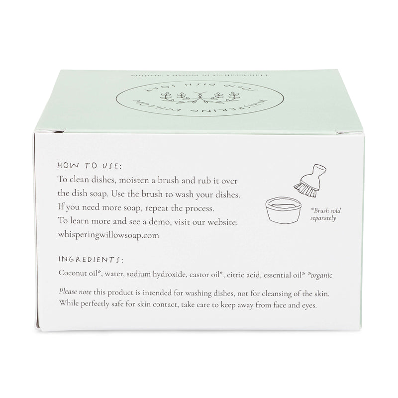 Whispering Willow Lavender Solid Dish Soap in a Ramekin Dish Soap White Smoke