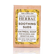 Ora's Amazing Herbal Soothing Suds Oatmeal Soap for Eczema & Sensitive Skin Soap Misty Rose Just The Soap Bar,With Organic Cotton Soap Saver Bag