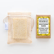 Ora's Amazing Herbal Soothing Suds Oatmeal Soap for Eczema & Sensitive Skin Soap Antique White Just The Soap Bar,With Organic Cotton Soap Saver Bag