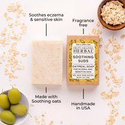 Ora's Amazing Herbal Soothing Suds Oatmeal Soap for Eczema & Sensitive Skin Soap Misty Rose Just The Soap Bar,With Organic Cotton Soap Saver Bag