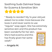 Ora's Amazing Herbal Soothing Suds Oatmeal Soap for Eczema & Sensitive Skin Soap White Smoke Just The Soap Bar,With Organic Cotton Soap Saver Bag