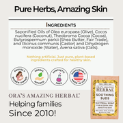 Ora's Amazing Herbal Soothing Suds Oatmeal Soap for Eczema & Sensitive Skin Soap White Smoke Just The Soap Bar,With Organic Cotton Soap Saver Bag