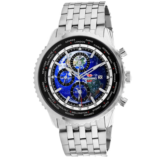 Bids.com Seapro Men's Meridian World Timer GMT Watches White Smoke Default Title