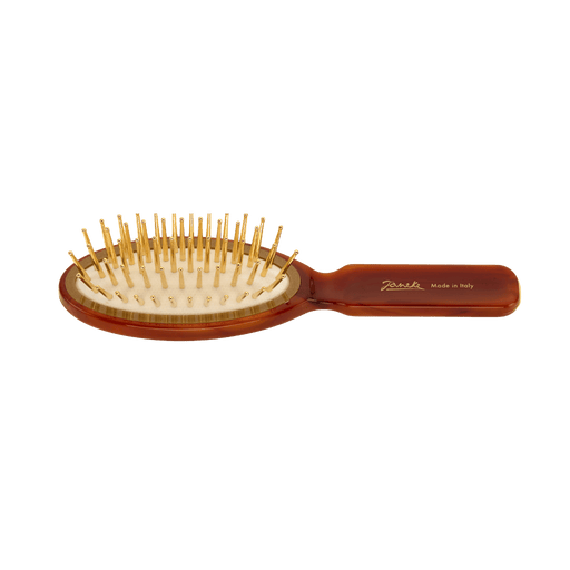KOH-I-NOOR Beauty USA Janeke Tortoiseshell Oval Hair Brush – Gold Pin Detangling Brush Hair Brush Black