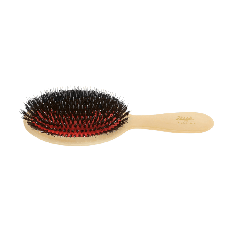KOH-I-NOOR Beauty USA Janeke Synthetic Horn Pneumatic Hairbrush – Boar & Nylon Bristle Brush Hair Brush Black