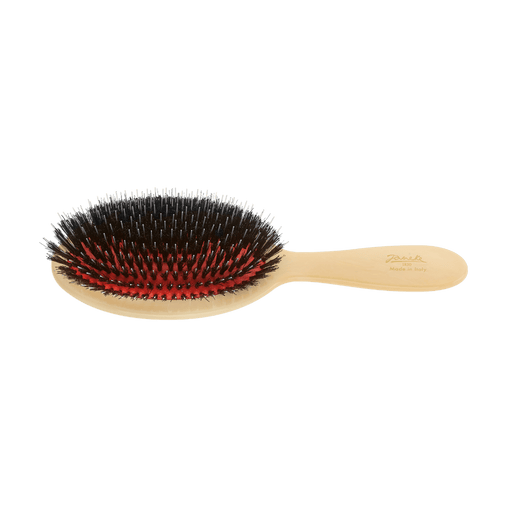 KOH-I-NOOR Beauty USA Janeke Synthetic Horn Pneumatic Hairbrush – Boar & Nylon Bristle Brush Hair Brush Black