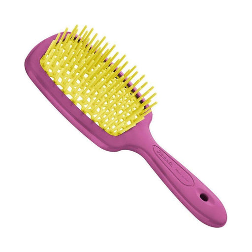 Janeke Janeke Superbrush Small Fuchsia/Yellow – Model No. 86SP234 FY- Hair Brush Maroon